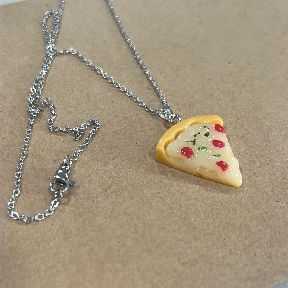 Cheesy Pizza Slice Necklace